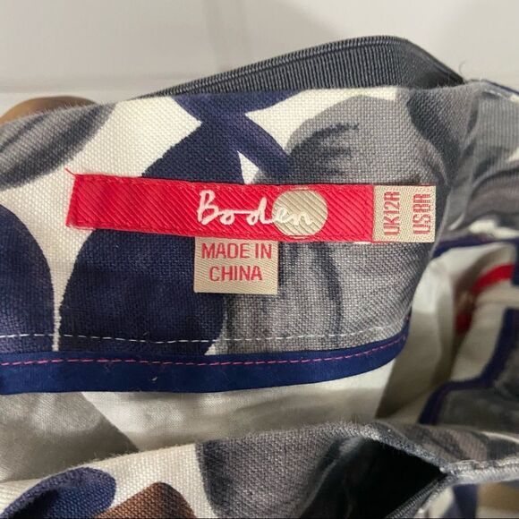 Boden Blue Floral Midi Length Pencil Skirt - Picture 3 of 3